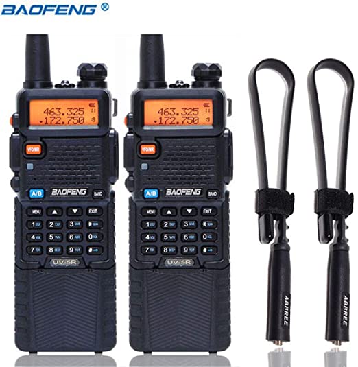 2PCS BaoFeng UV-5R 8W High Power Tri-Power 1W/4W/8W Portable Dual Band Two-Way Radio 3800mAh Battery & Tactical Antenna