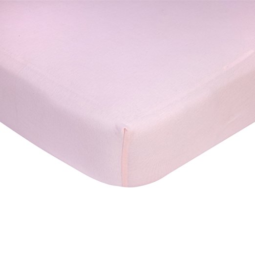 Carter's Cotton Knit Crib Sheet, Solid Pink, 52" x 28"