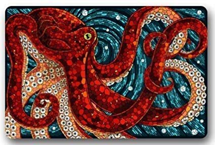 ZBLX Octopus in The Oceans Large Doormat Neoprene Backing Non Slip Outdoor Indoor Bathroom Kitchen Decor Rug Mat Welcome Doormat (18"x30",45cmx75cm)…
