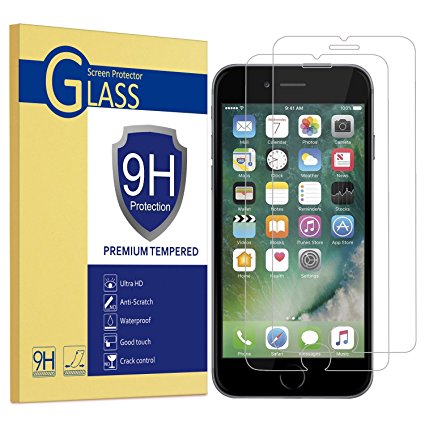 Famavala [2 Pack] Tempered Glass Screen Protector for iPhone 7 / iPhone 6 / 6s 4.7 Inch [9H Hardness] [Premium Clarity] [Scratch-Resistant] (Crystal)