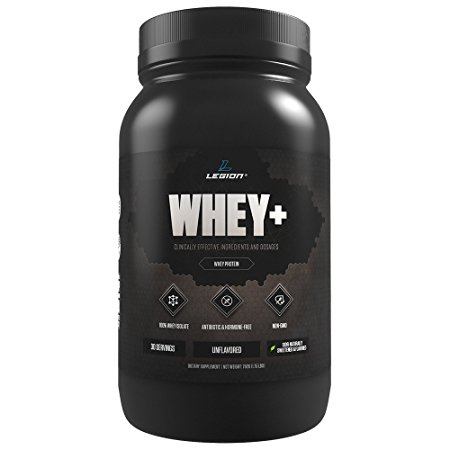 Legion Whey  Unflavored Protein Powder - Best Tasting Whey Isolate Protein Shake From Grass Fed Cows For Weight Loss, Bodybuilding, & Recovery. All Natural, Low Carb, Lactose Free. 30 Servings!