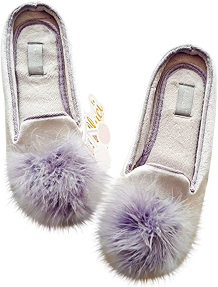 Women's Cozy Velvet Memory Foam House Slippers Non Slip Soles