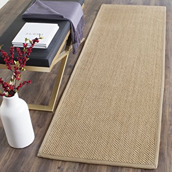Safavieh Natural Fiber Collection NF141B Tiger Paw Weave Maize and Linen Sisal Runner (2'6" x 8')
