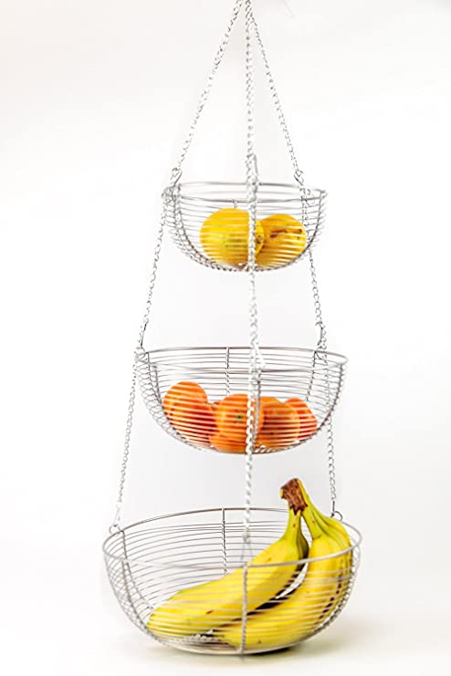Useful. 3 Tier Hanging Fruit Basket (Chrome)