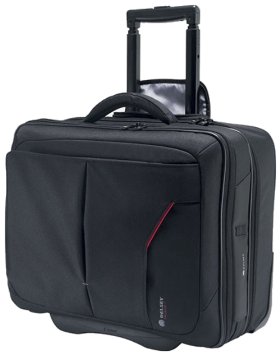 Delsey Oppono 15.4" Wheeled Laptop/Notebook Cabin Trolley Briefcase Bag Two Compartment Boardcase/Rollercase Overnight Business Case on Wheels 3.2KG M/48L Black