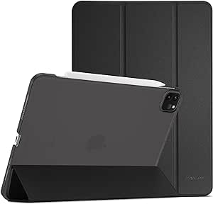 ProCase Hülle für iPad Pro 11 Zoll 2022/2021/2020 (4/3/2 Generation), Dreifach Falt Klapp Schutzhülle, Ultra Dünn Leicht Ständer Schale Smart Case Cover -Schwarz