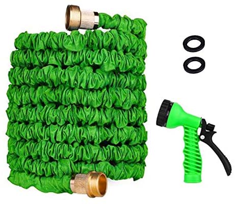 Greenbest Expanding Garden Hose No Kinks Farm Hose Water Hose with Spray 50 Feet for Watering Lawn, Yard, Garden, Car Washing, Pet and Home Cleaning (Green)