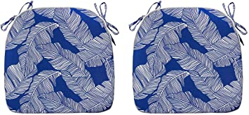 FBTS Prime Outdoor Chair Cushions (Set of 2) 16x17 Inch Patio Chair Cushions Blue Square Chair Pads for Outdoor Patio Furniture Garden Home Office