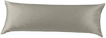 Cozysilk Silk Body Pillowcase with Zipper, 100% Silk on Both Sides, Zippered Silk Body Pillow Cover Pillow Case (20 x 54, Silver)