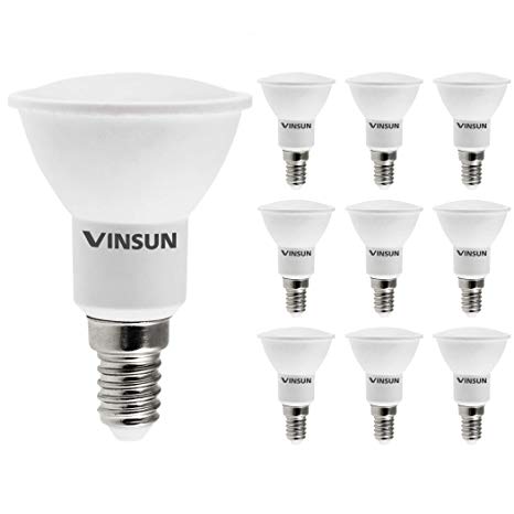 VINSUN® E14 LED bulb 5W, 40W light bulbs, warm white 2700K, 400lm, E14 spotlight bulb, E14 SES, pack of 10