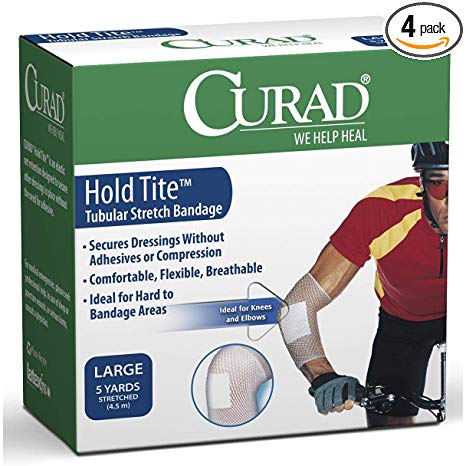 Curad Hold Tite Tubular Stretch Bandage Large Dressing (5 Yards) - Pack of 4