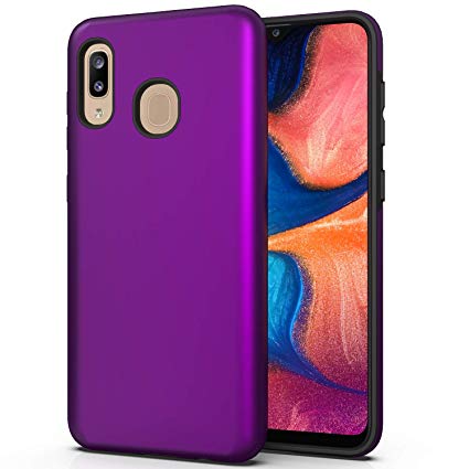 LUCKYCAT Samsung Galaxy A20 Case,Samsung Galaxy A30 Case, Impact Resistant Protective Anti-Scratch Anti-Fingerprint Shockproof Rugged Cover for Samsung A30&A20 (2019 Version)-Purple