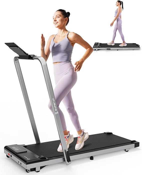 SupeRun 3 in 1 Walking Pad Treadmill- 3.0HP Folding Treadmills for Home Easy to Store, 300LBs Capacity Under Desk Treadmill Free Installation and Low Noise for Office Work