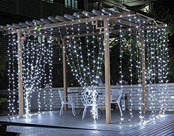 For The Love of Grace 300 LED Curtain String Lights - Indoor/Outdoor Wall Decorations, Wedding, Garden& More