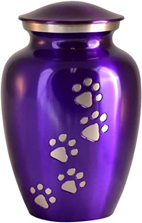 Best Friend Services Ottillie Paws Series Pet Urn for Dogs and Cat Ashes, Hand Carved Pet Cremation Urns