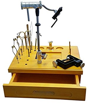 Wooden Fly Tying Station with Tools