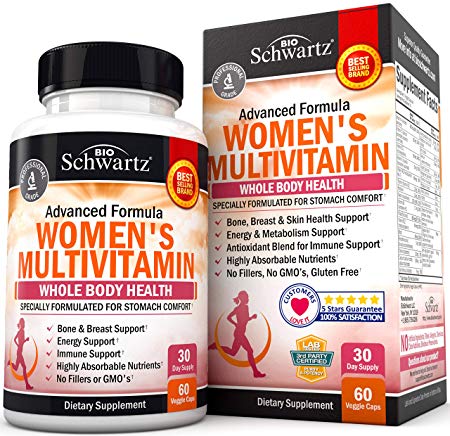 Multivitamin for Women - Energy, Immune & Joint Support Supplement - with Vitamin D3 for Skin, Bone and Breast Support - Once Daily - Formulated for Stomach Comfort - Promotes Whole Body Health