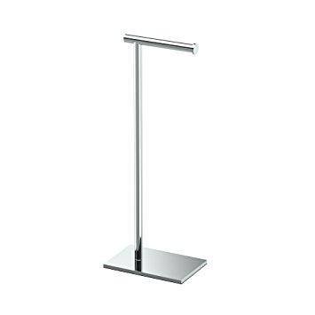 Gatco 1431C Modern Square Base Toilet Paper Holder Stand, Chrome, 22.25"H