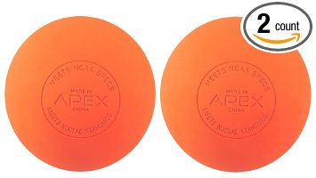 Apex Sports- Lacrosse Massage Ball- NOCSAE/ NFHS/ NCAA- Orange Color (2 balls)