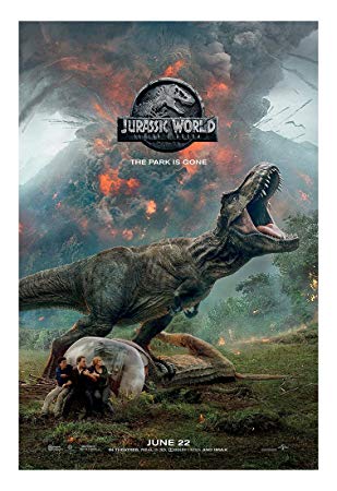 Jurassic World Fallen Kingdom Movie Poster - Size 24" X 36" - This is a Certified Poster Office Print with Holographic Sequential Numbering for Authenticity.