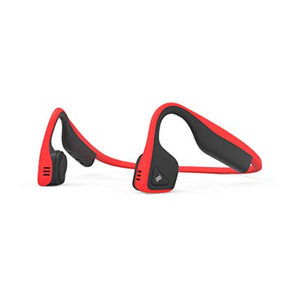 AfterShokz Trekz Titanium Open Ear Wireless Bone Conduction Headphones, Red, (AS600RD)