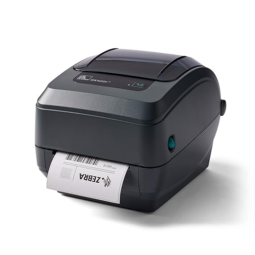 Zebra GK420t Monochrome Desktop Direct Thermal/Thermal Transfer Label Printer, 5 in/s Print Speed, 203 dpi Print Resolution, 4.09" Print Width, 100-240V AC