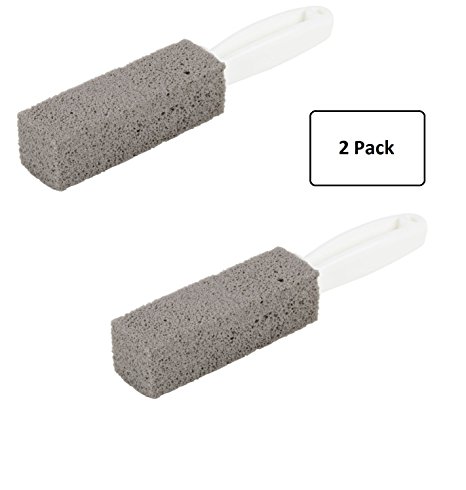 Multi-Purpose Pumice Stone Cleaning Stick w/ Handle for Toilet Bowl, Rust ,Grill & Household Cleaning (2-Pack)