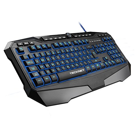 TeckNet Gryphon LED Illuminated Programmable Gaming Keyboard with Water-Resistant Design, UK Layout