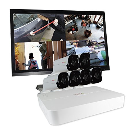 REVO America RU81B6GM22-2T Ultra HD 8-CH 2TB NVR Surveillance System with 6 x 4 Megapixel Bullet Cameras (White)
