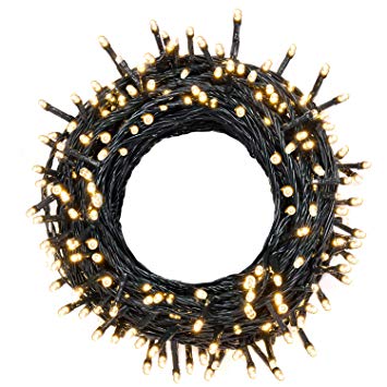 Decute Upgraded 105 Feet 300 LED Christmas String Lights with End-to-End Plug 100% UL Certified Fairy Light Outdoor Indoor - for Wedding, Party, Patio, Porch, Backyard, Garden Decoration Warm White