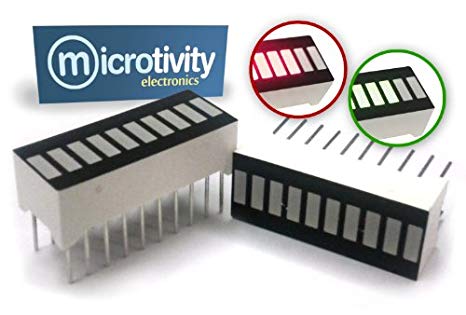 microtivity IS608 10-Segment LED Display (1 Red and 1 Green)