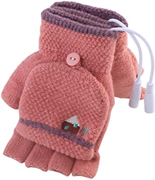 SOONHUA USB Heated Gloves Winter Heating Knitting Gloves Mitten Sports Gloves Laptop Gloves for Men Women