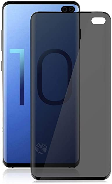 Galaxy S10 Plus Privacy Screen Protector, Tempered Glass [Anti-spy] [9H Hardenss] [3D Curved] [Easy Installation] Screen Film for Samsung Galaxy S10 Plus/S10