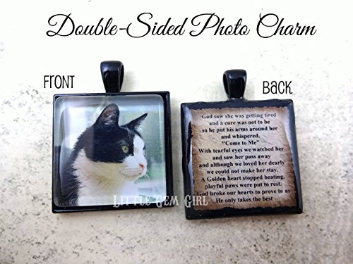 Pet Memorial Jewelry - Personalized with Photo on Front and Pet Poem on Back - Custom Pet Loss Pendant - Completely Customizable