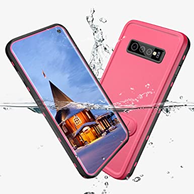 Samsung Galaxy S10 Waterproof Case IP68 Certified Shockproof Dustproof Snowproof Full Body Rugged Protective Cover with Built-in Screen Protector for Galaxy S10 2019 Released 6.1 inch (Pink)