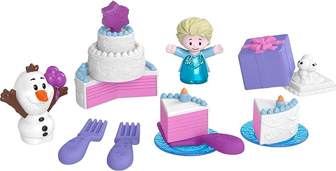 Fisher-Price Disney Frozen Toddler Toy Little People Elsa & Olaf's Party 12-Piece Playset with Character Figures for Ages 18  Months