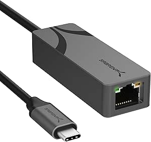 SABRENT USB C zu 2.5 Gbps Ethernet Adapter, USB C zu Gigabit Ethernet Adapter, Aluminium Portable USB C Adapter für MacBook Pro, MacBook Air, iPad Pro 2018 und Neuer (NT-25GA)