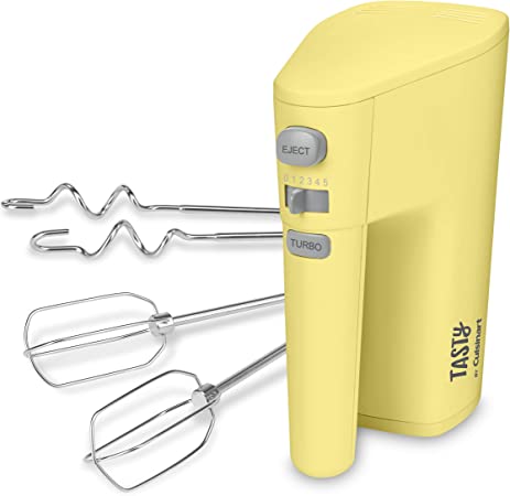 Tasty by Cuisinart Hand Mixer, Yellow, 7.59"(L) x 3.4"(W) x 6.33"(H)