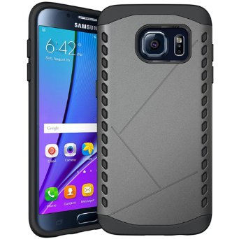 S7 Edge Case, Galaxy S7 Edge Case, MoboZx [Dual Layer] Tough-Armor-Shield Protective Slim Heavy-Duty [Corner Protection] Scratch-Resistant Shock-Absorbent TPU Bumper For Samsung Galaxy S7 Edge (Gray)