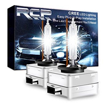 RCP - D3S4 - (A Pair) D3S/ D3R 4300K Xenon HID Repcement Bulb Factory White Warm White Metal Stents Base 12V Car Headlight Lamps Head Lights 35W