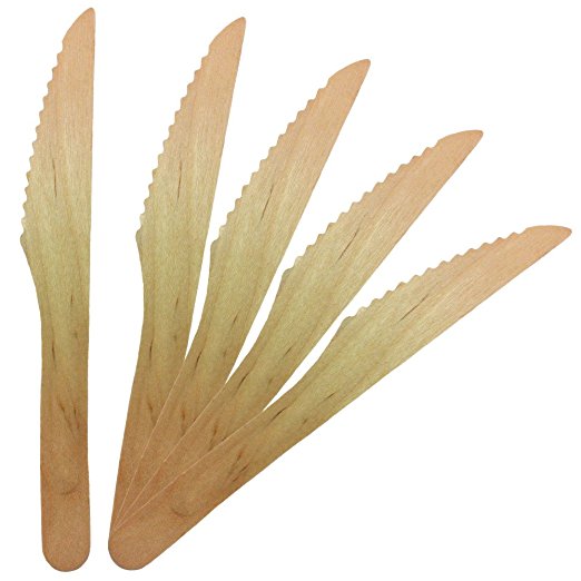 Birchware 100-Piece Classic Compostable Wooden Knives