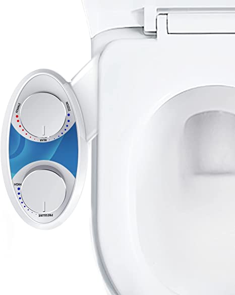 Bidet Attachment for Toilet, BLUE STONE Bidet Toilet Seat Attachment with Self Cleaning Water Sprayer & Pressure Control, Non Electric, Easy to Install, 10 Different Style Stickers