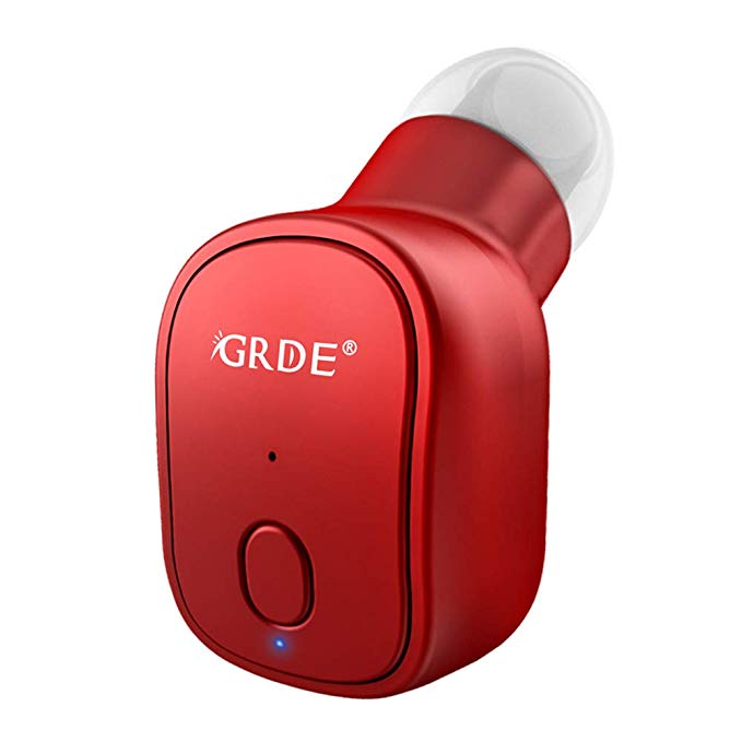 Bluetooth Earbud, Mini Bluetooth Wireless Earbud Bluetooth V4.1 with Longer 10 Hours Music Time Car Headset for iPhone and Android Smart Phones(Red, 1PC)