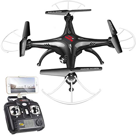 Drone with Camera, Syma X5SW FPV Wifi Quadcopter Rc Drone, 2.4G 6-Axis Helicopter Headless Led Lights