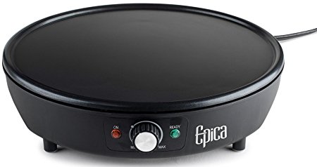 Epica Nonstick Electric Griddle & Crepe Maker - 12” - Great for Pancakes, Bacon & Burgers - 3-Year Warranty