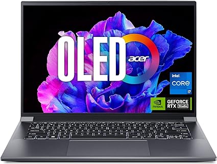 Acer Swift X 14 SFX14-71G-76LC Creator Laptop | 14.5" OLED 2880 x 1800 120Hz 400nit Display | Intel i7-13700H | NVIDIA GeForce RTX 4050 Laptop GPU | 16GB LPDDR5 | 1TB Gen 4 SSD | Killer Wi-Fi 6E,Grey