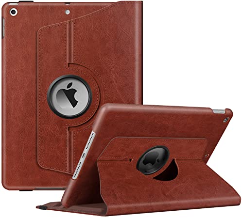 Fintie Rotating Case for New iPad 7th Generation 10.2 Inch 2019 - [Built-in Pencil Holder] 360 Degree Rotating Smart Protective Stand Cover with Auto Sleep/Wake for iPad 10.2" Tablet, Brown