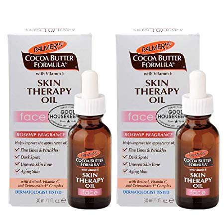 Cocoa Butter Formula with Vitamin E, Skin Therapy Oil for Face, Rosehip Fragrance, 1 oz (2 Pack)