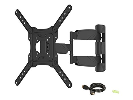 Rosewill TV Wall Mount Bracket for most 17"-55" LED LCD TV Monitors up to 77lbs VESA 400x400mm with Full Motion Tilt / Swivel 20" Extension Arm 6 ft 4K HDMI Cable, Integrated Bubble Level RHTB-17002