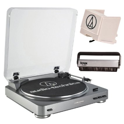 Audio Technica AT-LP60USB Turntable with USB Port, ATN3600L Replacement Stylus and Knox Vinyl Brush